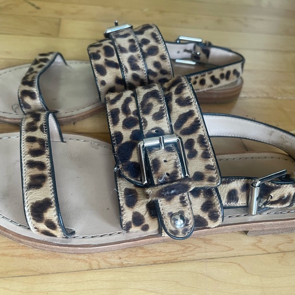 Gianvito Rossi Leopard Print Calf Hair Sandals - Picture 2 of 4